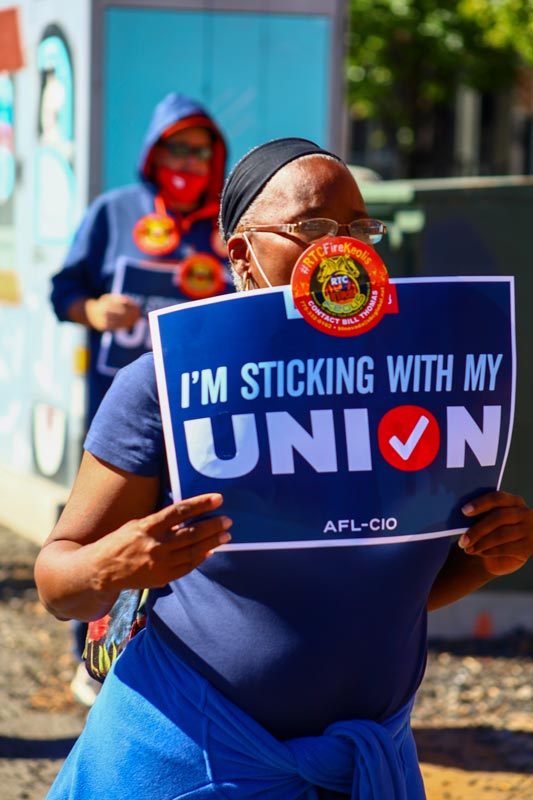 Union protester